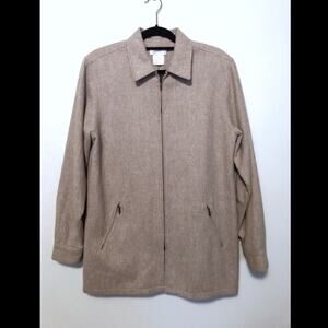 Worthington wool coat 12 Tall tan oatmeal full zip career